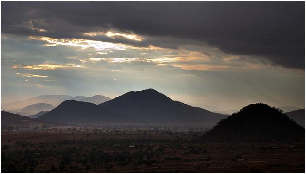 Mountains around site